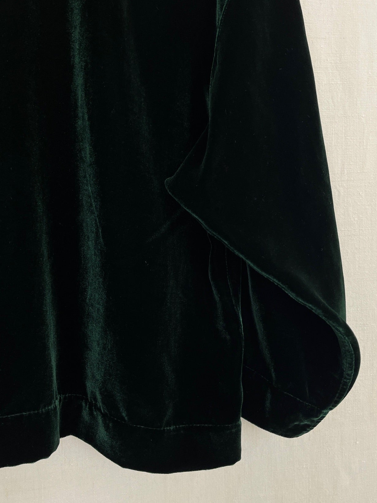 DARK GREEN VELVET TOP - ONE SIZE