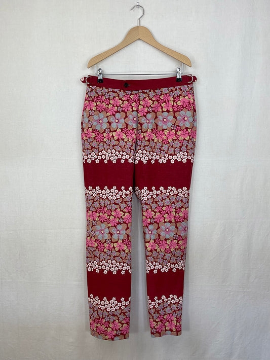 FLOWERED CURTAIN TROUSERS - SIZE 48