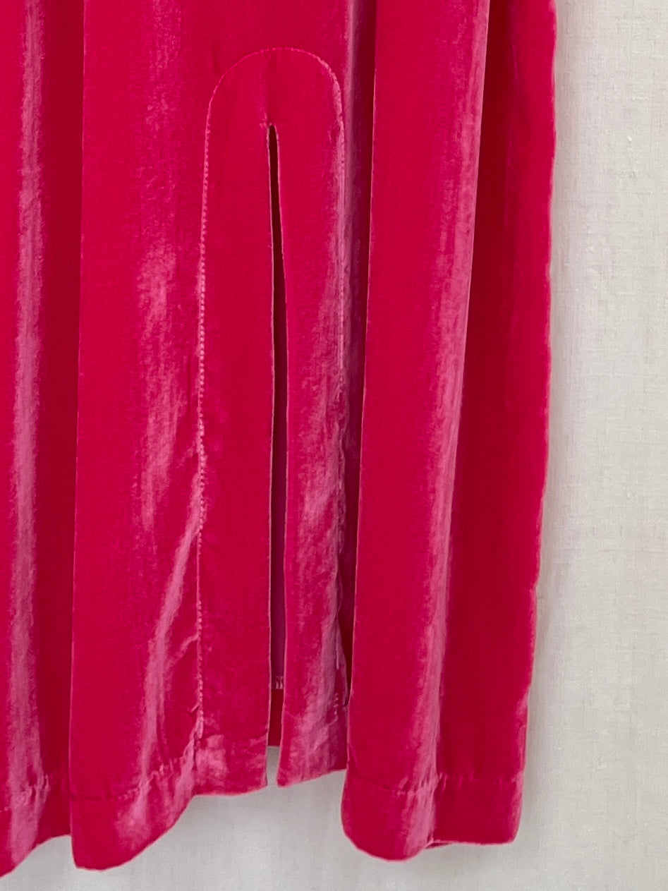 BRIGHT PINK VELVET DRESS - ONE SIZE