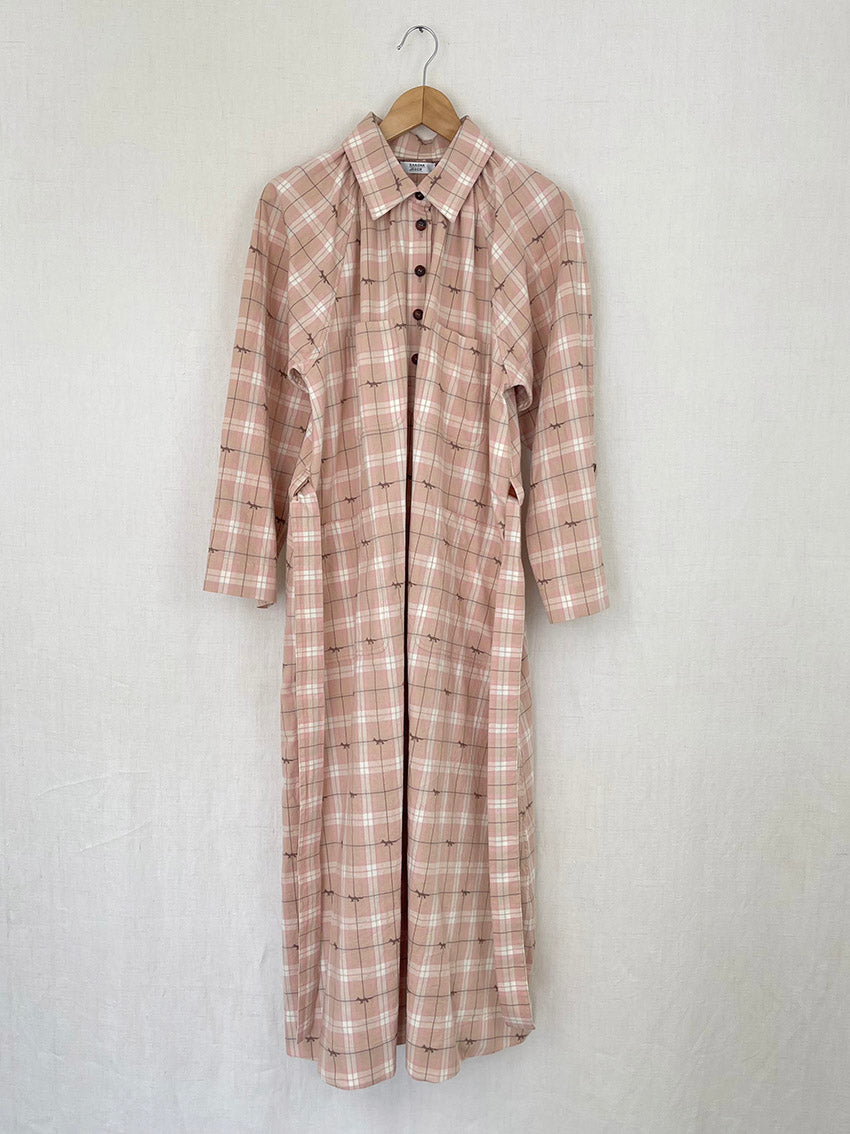 PLAID DRESS WITH FOXES - ONE SIZE