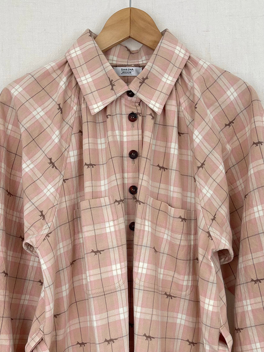 PLAID DRESS WITH FOXES - ONE SIZE