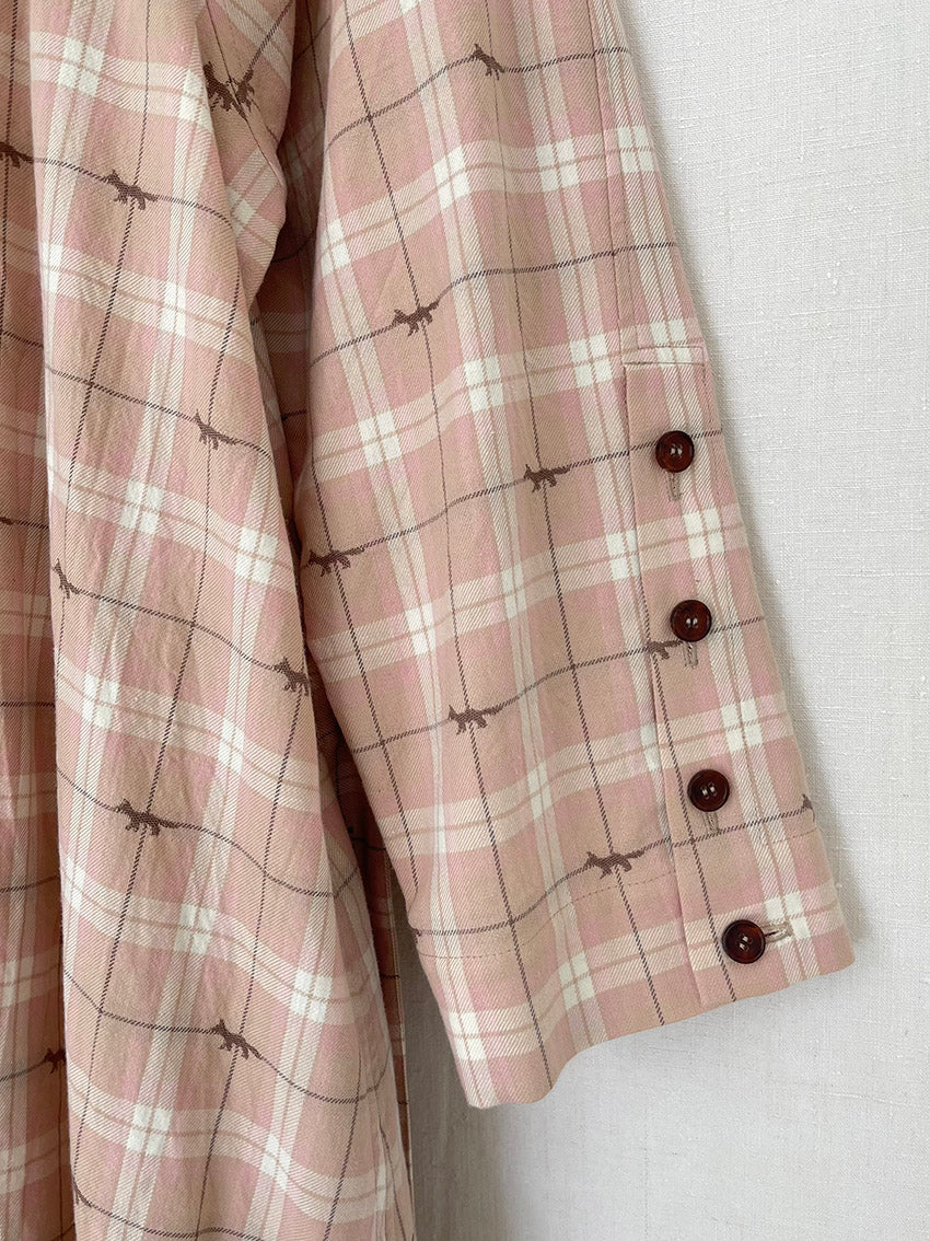 PLAID DRESS WITH FOXES - ONE SIZE