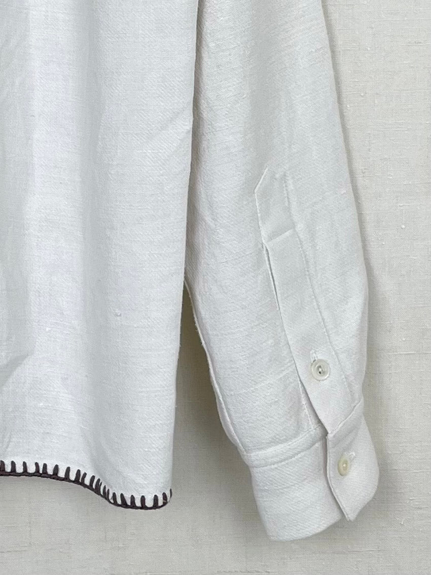 EMBROIDERED TABLECLOTH OVERSHIRT - SIZE 48