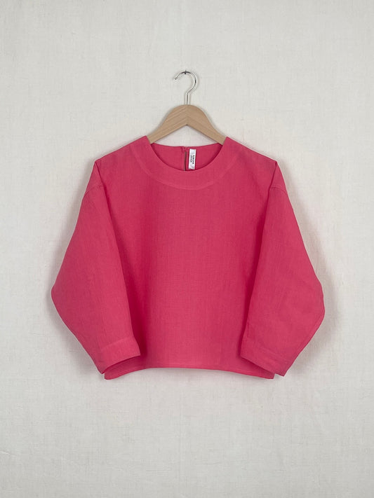 PINK LINEN TOP - ONE SIZE
