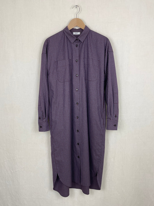 STRIPED SHIRT DRESS- SIZE S