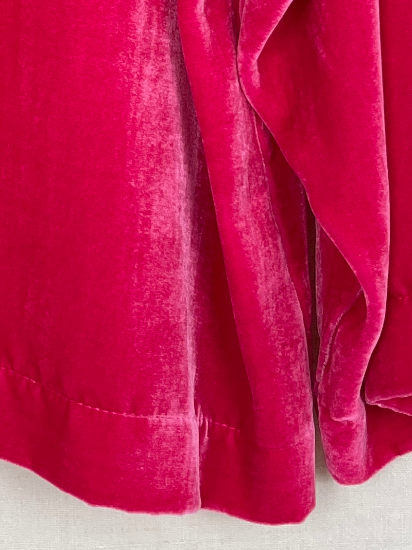 BRIGHT PINK VELVET TOP - ONE SIZE