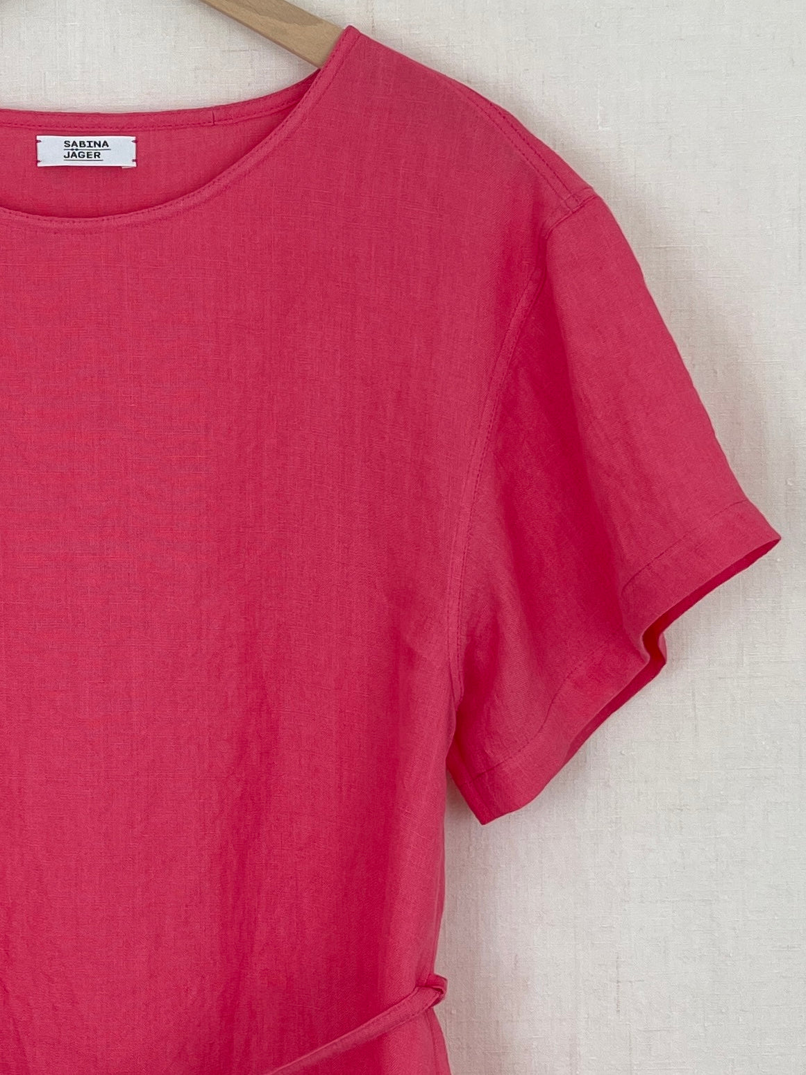 PINK LINEN DRESS - SIZE S