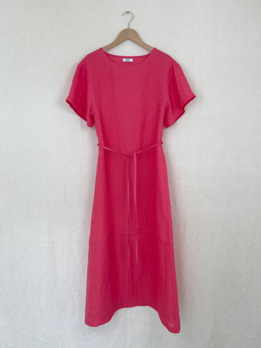 PINK LINEN DRESS - SIZE S