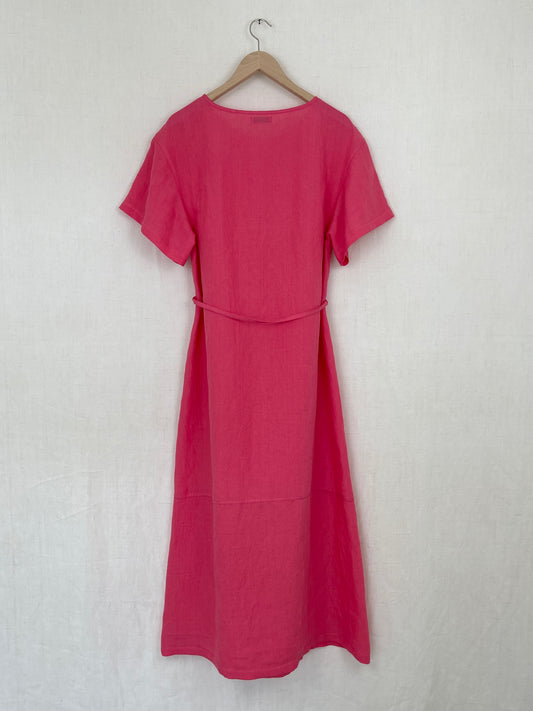 PINK LINEN DRESS - SIZE S