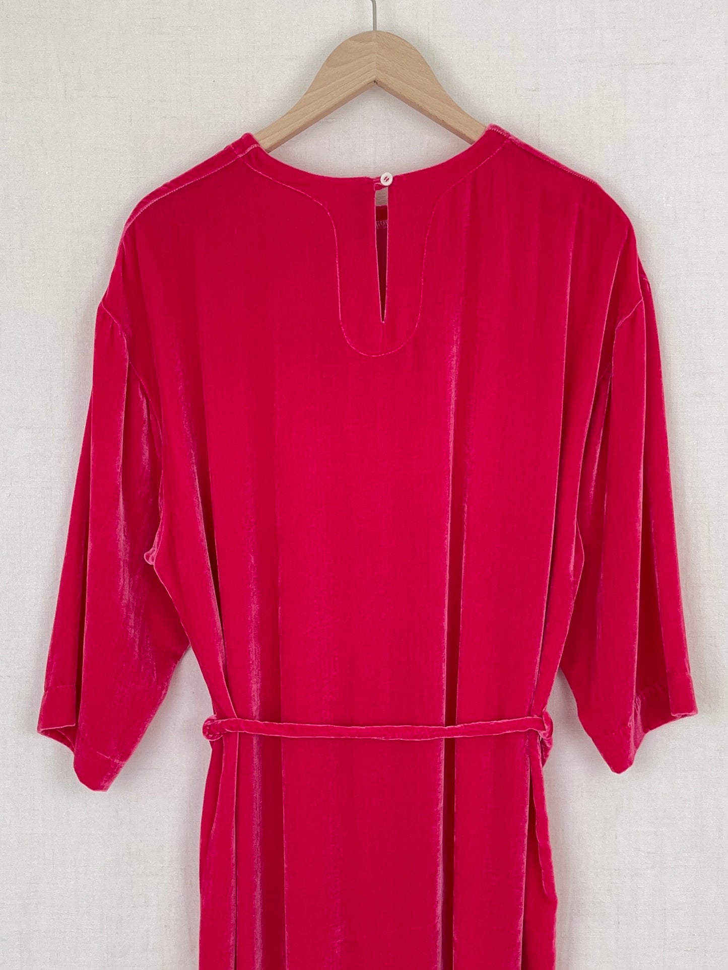 BRIGHT PINK VELVET DRESS - ONE SIZE