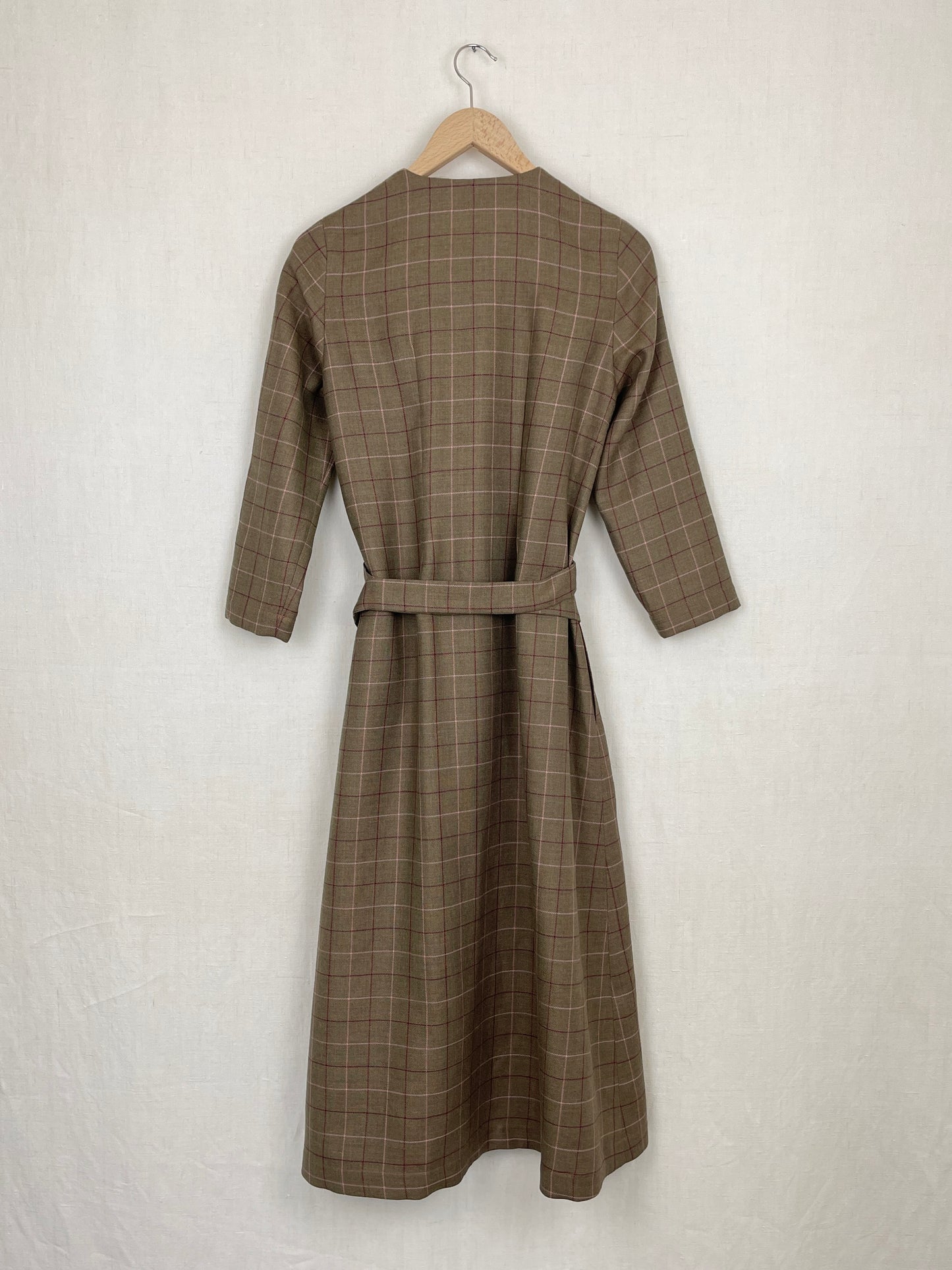 CHECKED WRAP DRESS - SIZE S/M