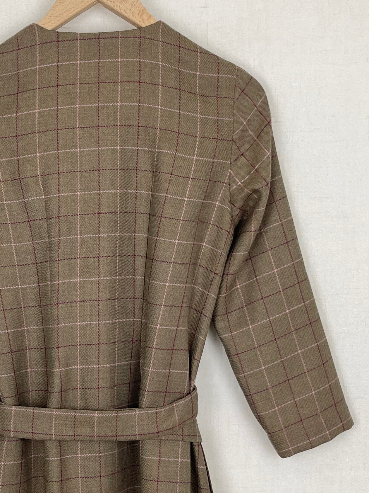 CHECKED WRAP DRESS - SIZE S/M