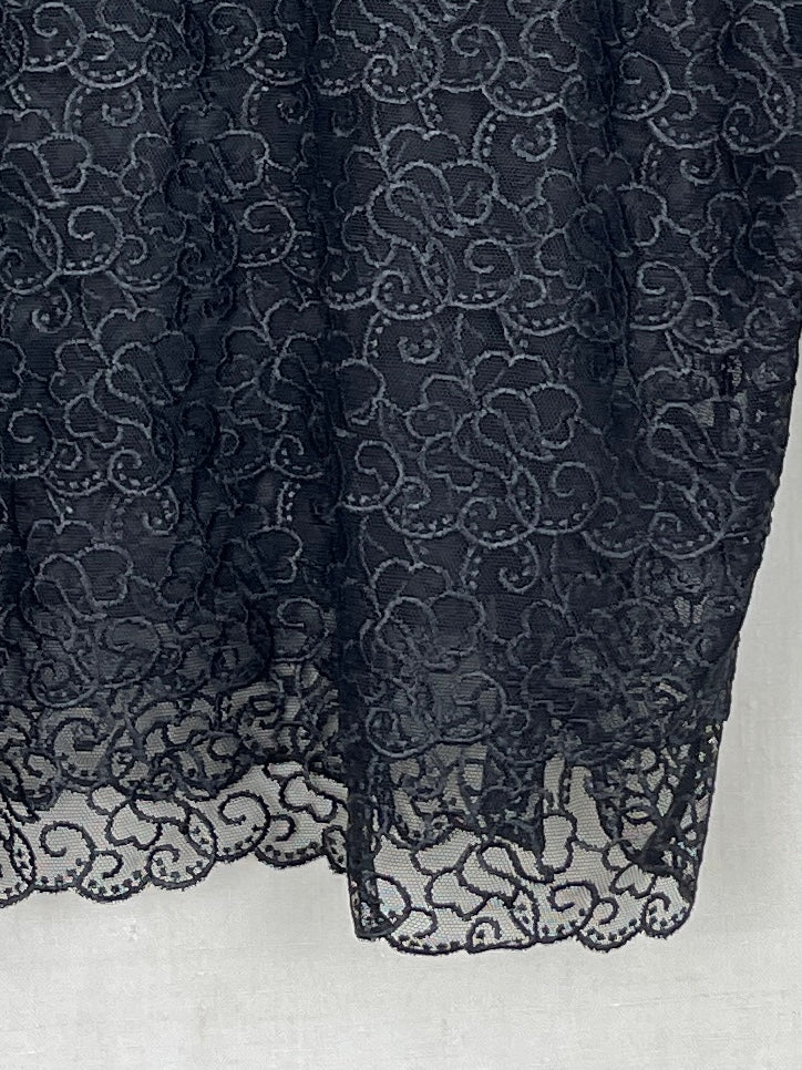 EMBROIDERED LACE TRIM TOP - ONE SIZE