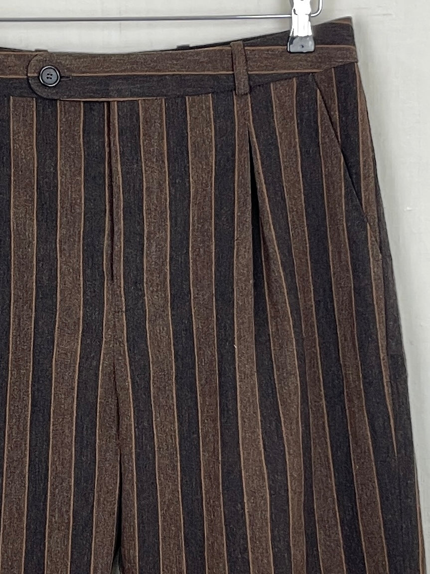 STRIPED WOOL TROUSERS - SIZE 48