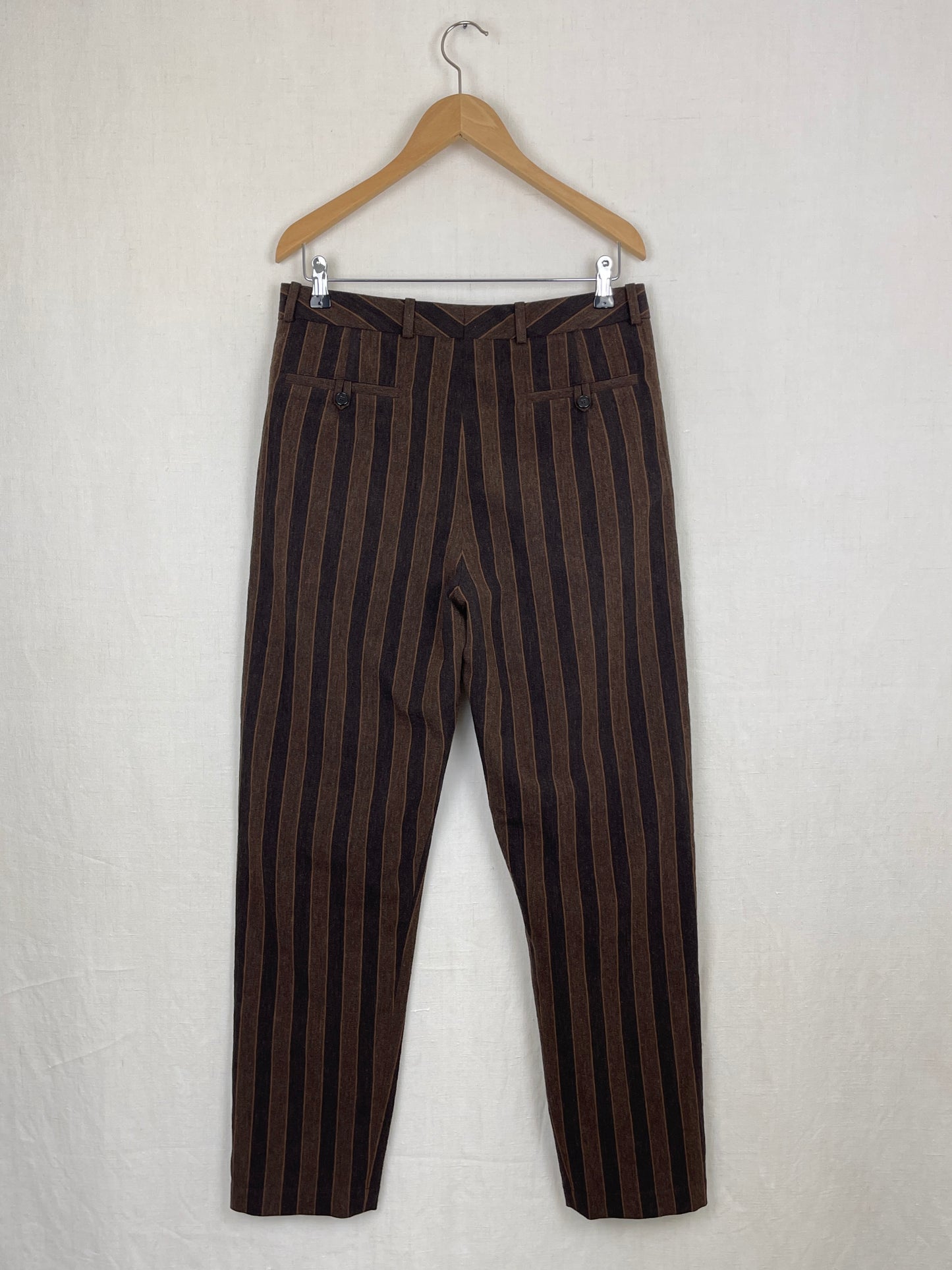 STRIPED WOOL TROUSERS - SIZE 48