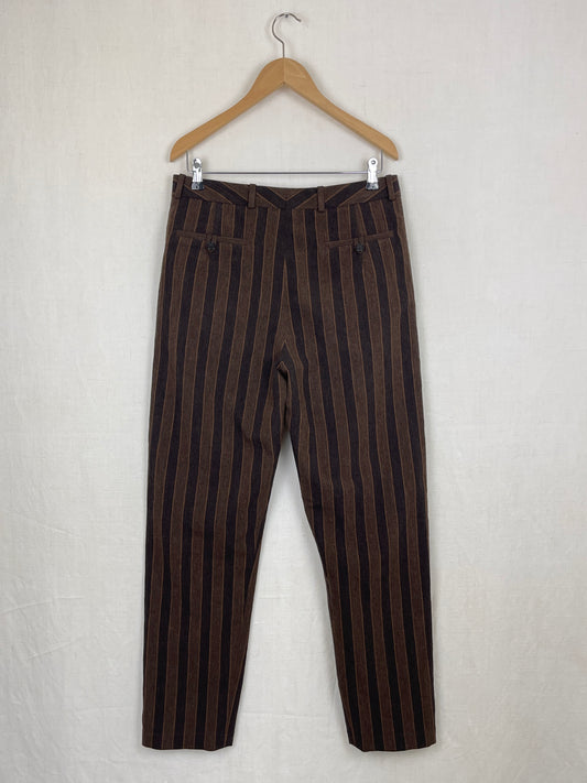 STRIPED WOOL TROUSERS - SIZE 48