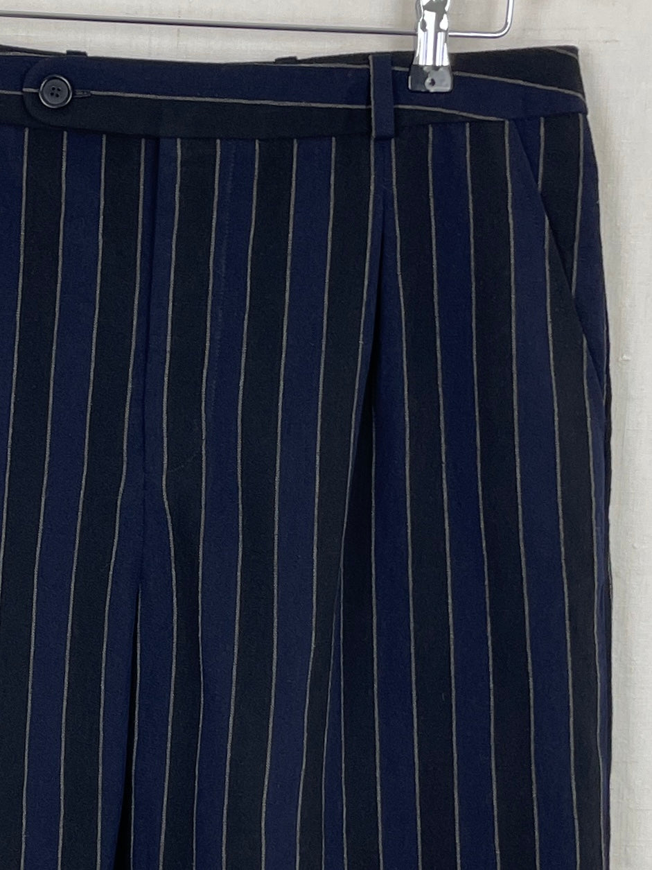 STRIPED WOOL TROUSERS - SIZE 50