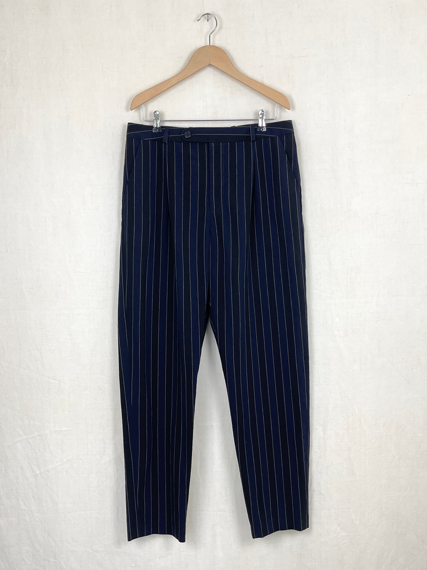 STRIPED WOOL TROUSERS - SIZE 50