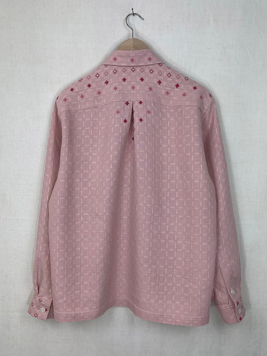 EMBROIDERED LIGHT PINK TABLECLOTH OVERSHIRT - SIZE 48