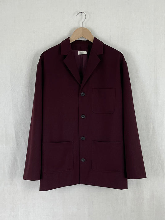 BURGUNDY WOOL JACKET - SIZE M