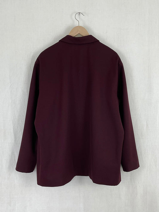 BURGUNDY WOOL JACKET - SIZE M