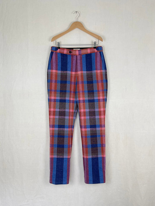 PLAID TABLECLOTH TROUSERS - SIZE 48
