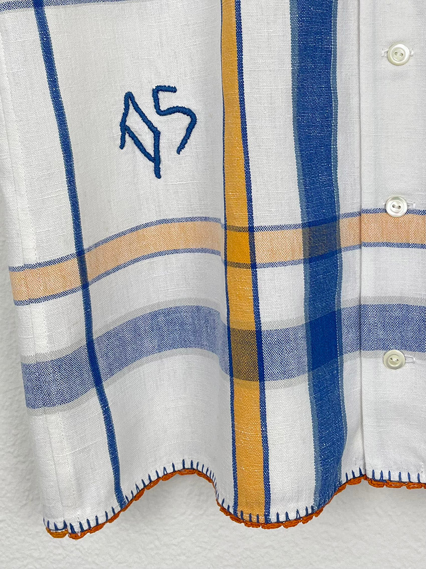 TABLECLOTH SHIRT WITH INITIALS - SIZE 52