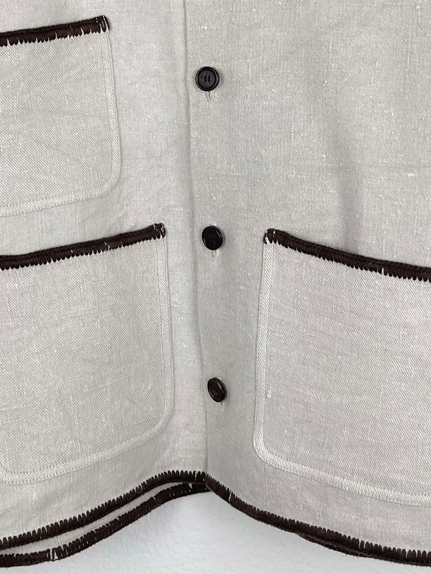 EMBROIDERED TABLECLOTH OVERSHIRT - SIZE 52