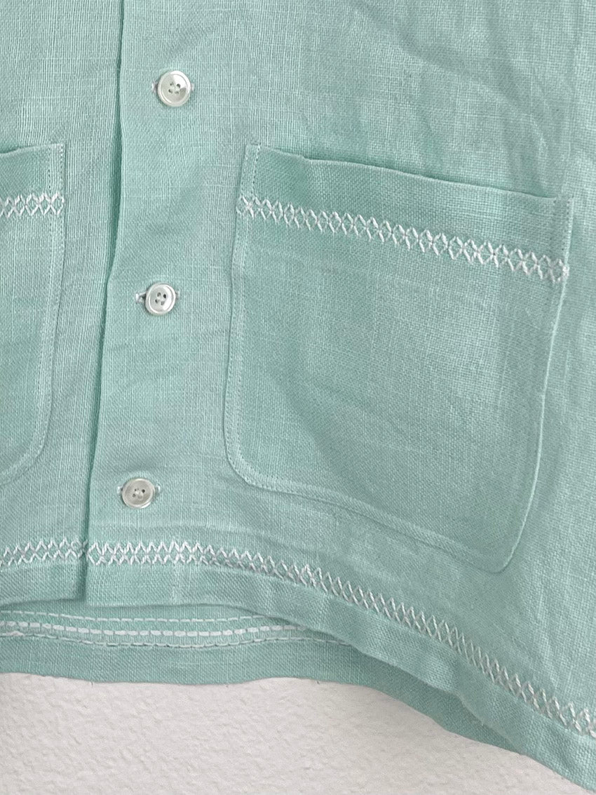 MINT LINEN TABLECLOTH SHIRT - SIZE 44