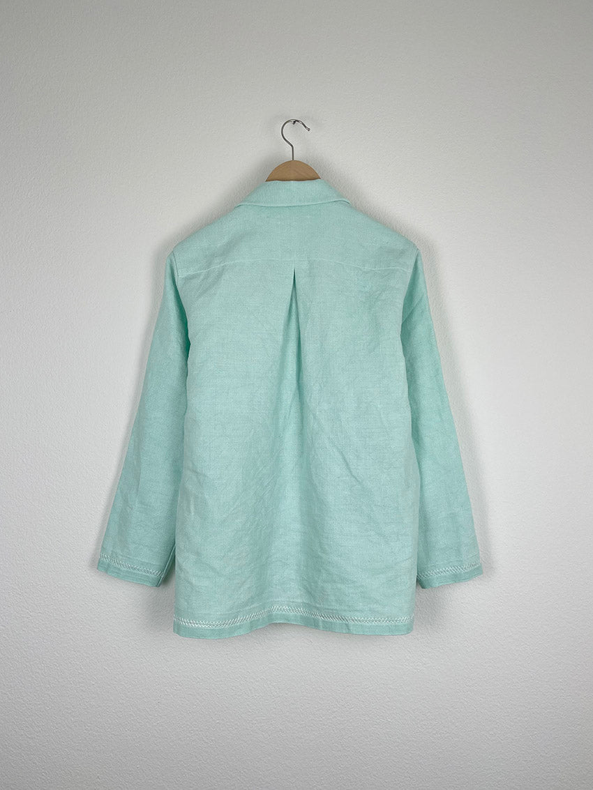 MINT LINEN TABLECLOTH SHIRT - SIZE 44