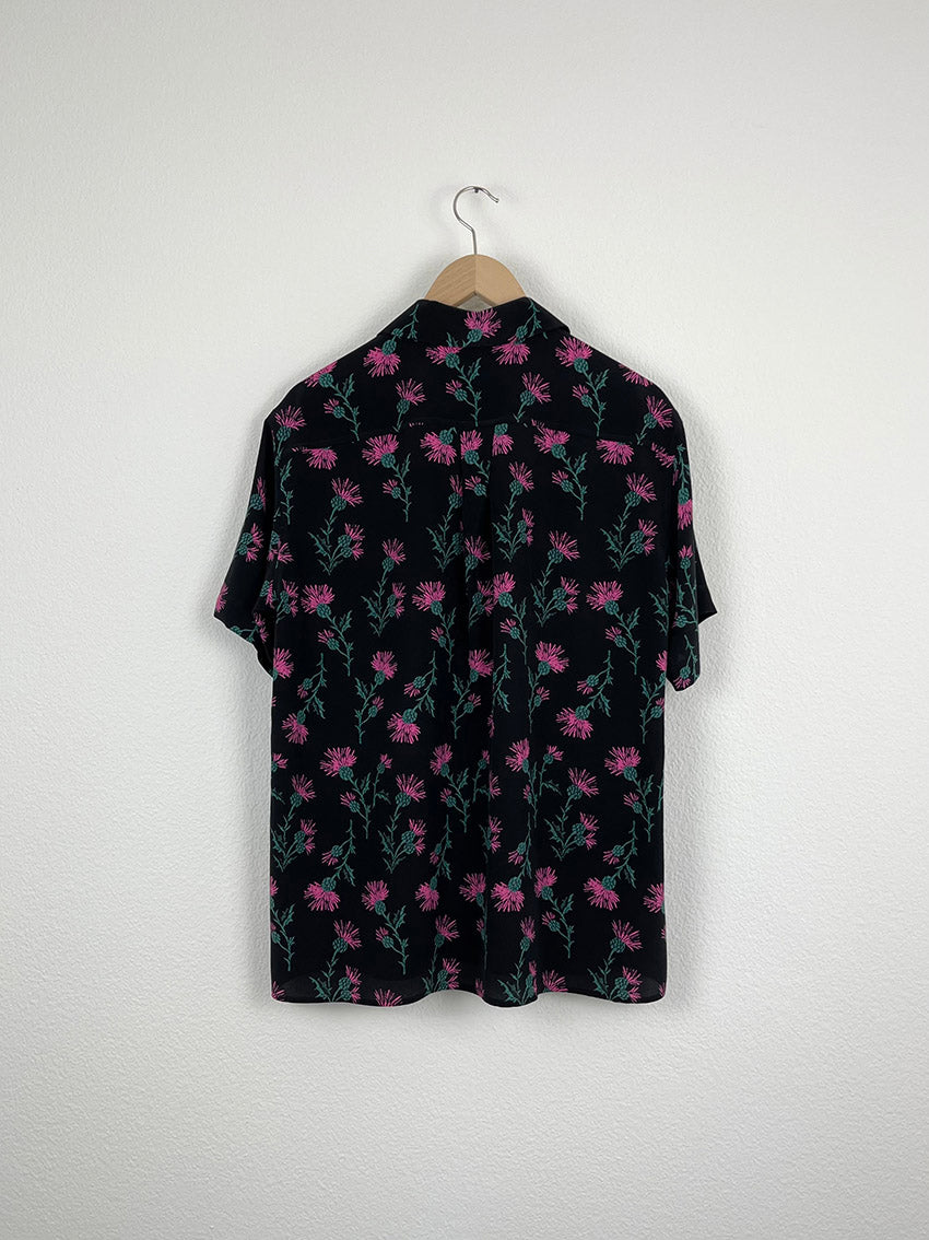 PINK FLOWER SILK SHIRT