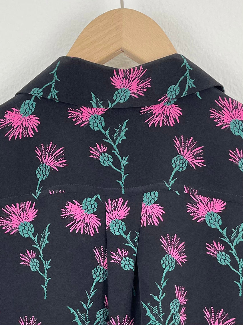 PINK FLOWER SILK SHIRT