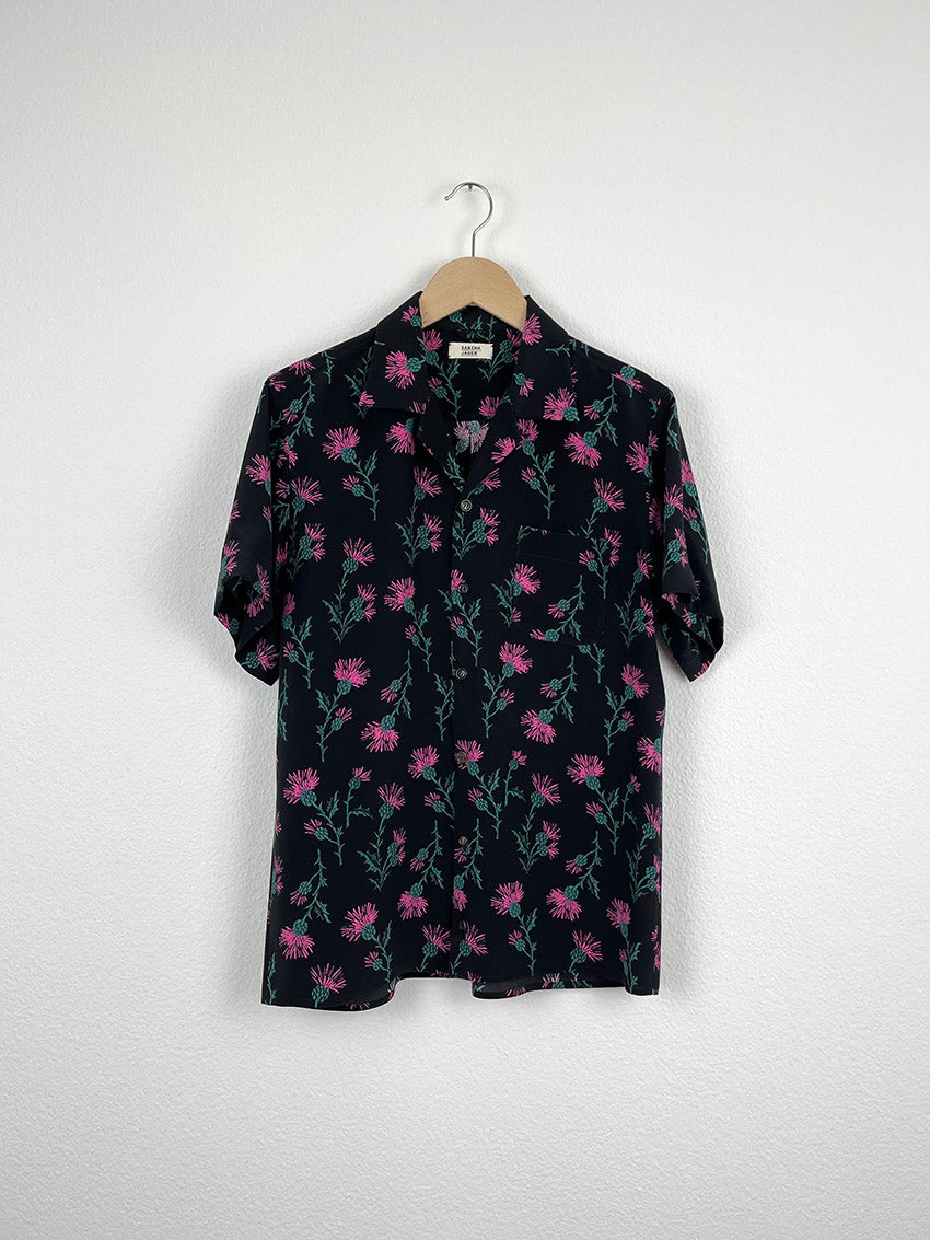 PINK FLOWER SILK SHIRT