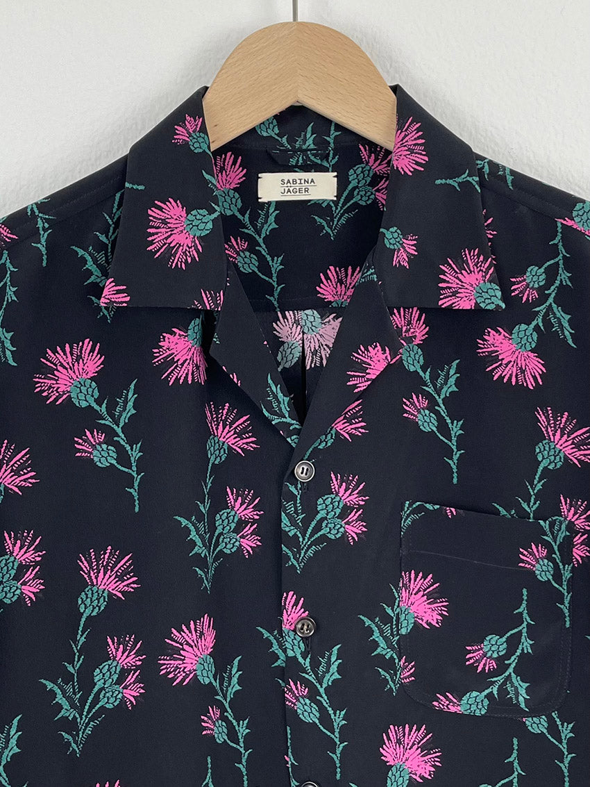 PINK FLOWER SILK SHIRT