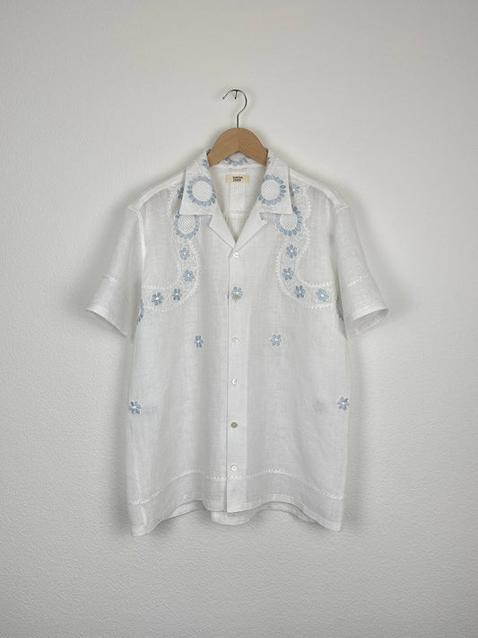 FINE LINEN TABLECLOTH SHIRT - SIZE 52