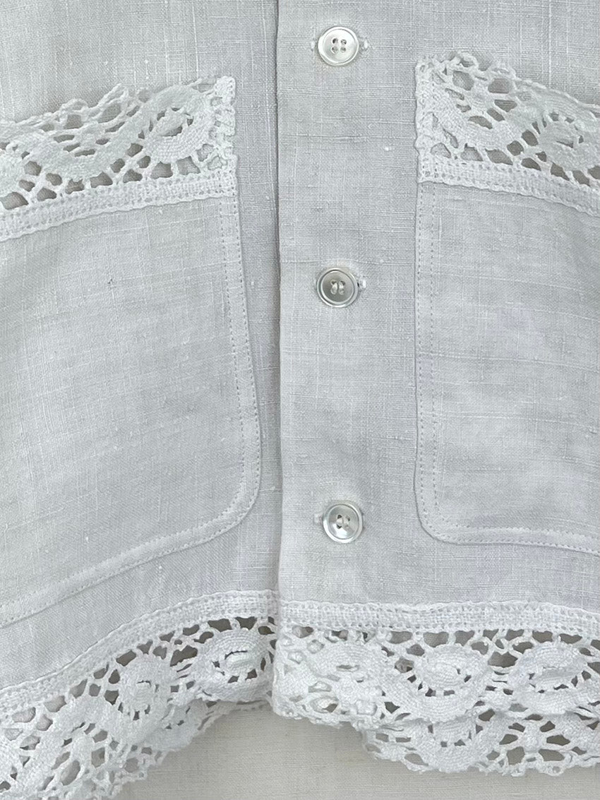 WHITE TABLECLOTH OVERSHIRT - SIZE 44