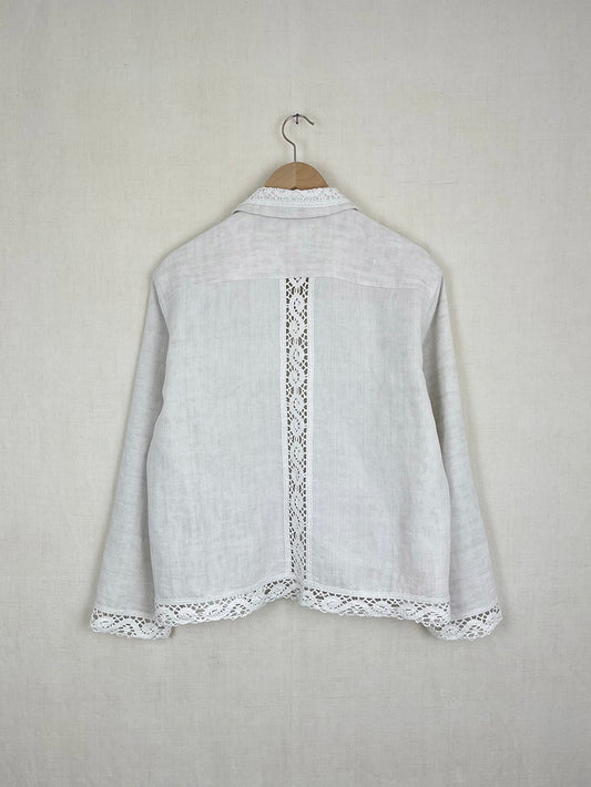 WHITE TABLECLOTH OVERSHIRT - SIZE 44