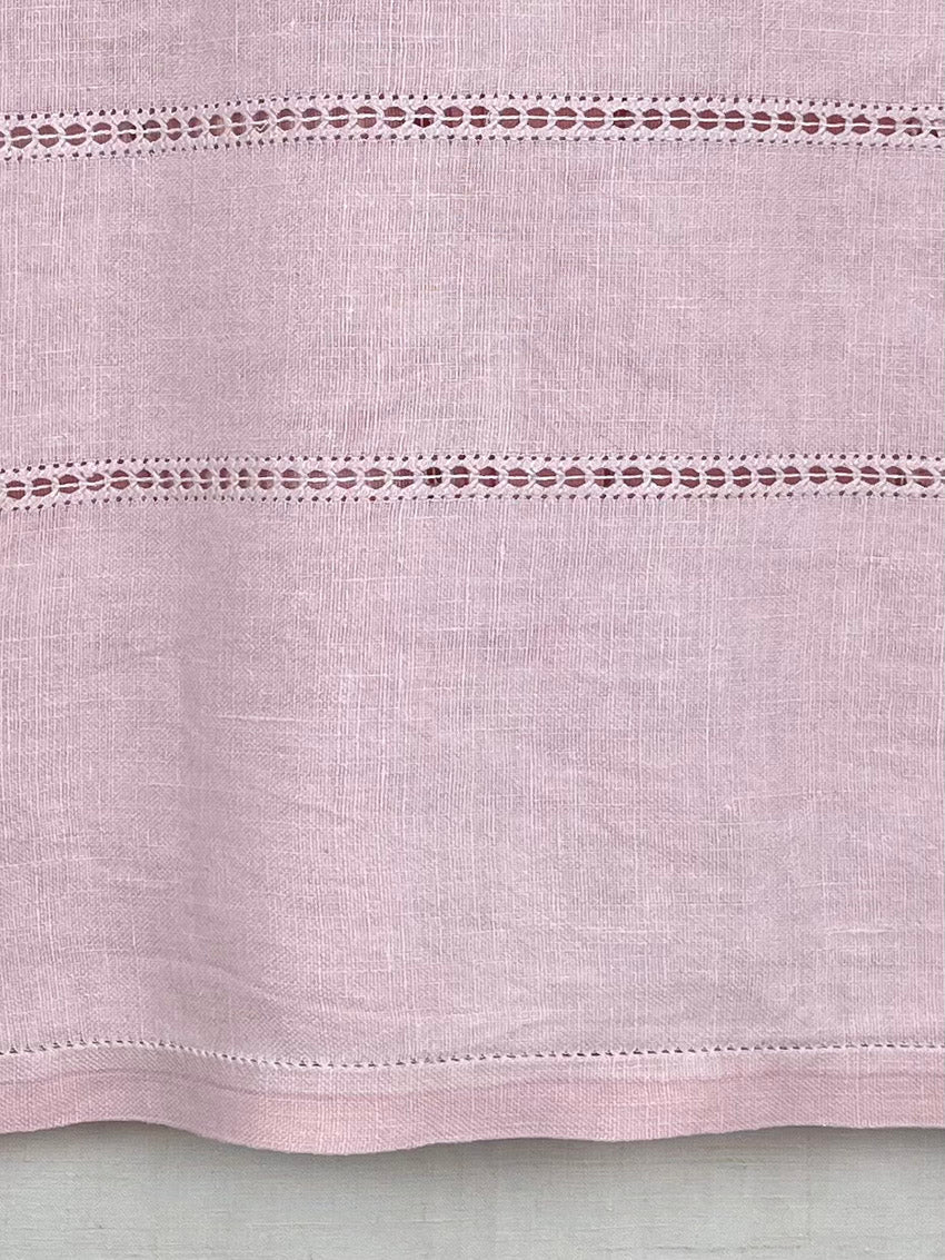 PINK HOLE EMBROIDERY TABLECLOTH SHIRT - SIZE 48