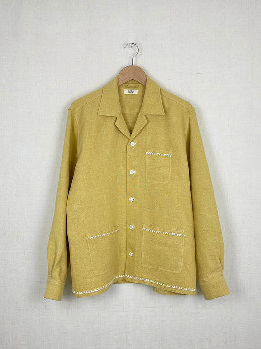 MUSTARD COLOURED TABLECLOTH OVERSHIRT - SIZE 48