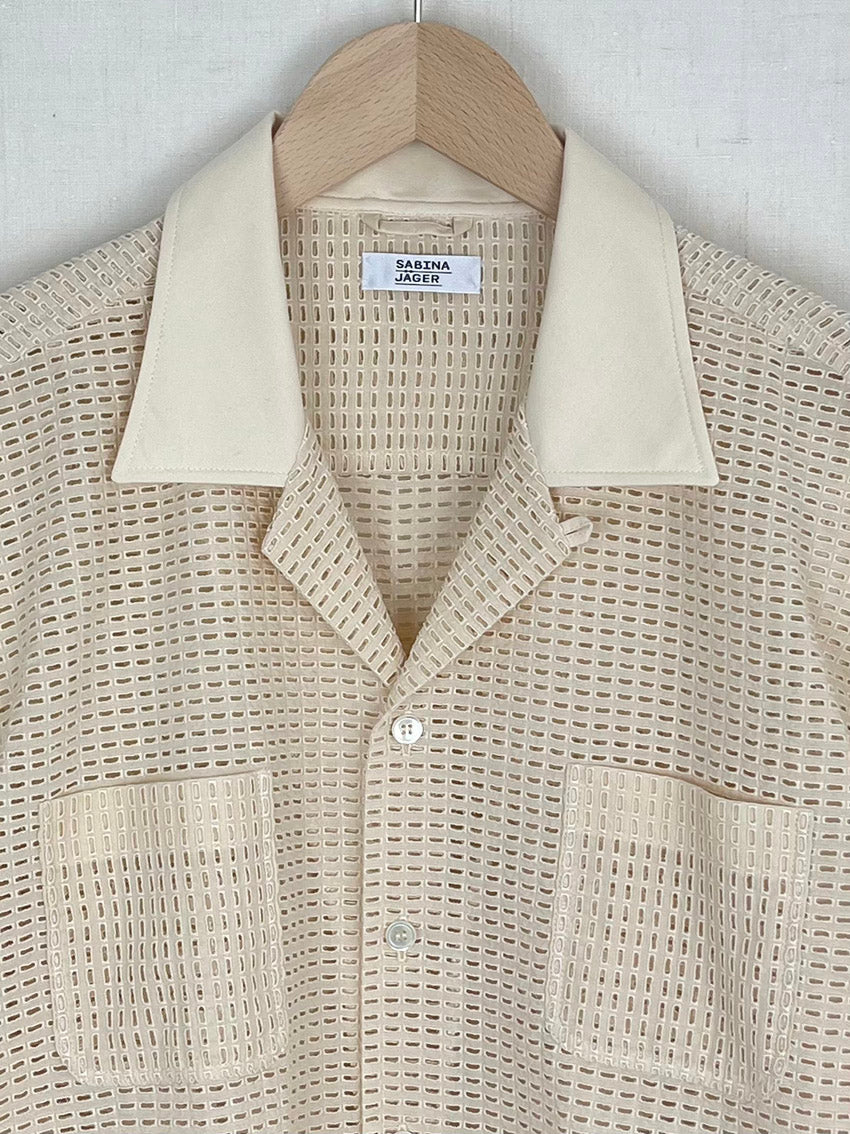 ALLOVER HOLE EMBROIDERY SHIRT - SIZE 52