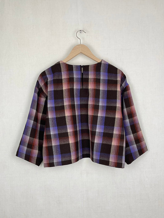 PLAID WOOL TOP - ONE SIZE