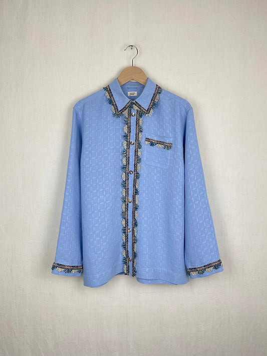 LINEN TABLECLOTH SHIRT - SIZE 48