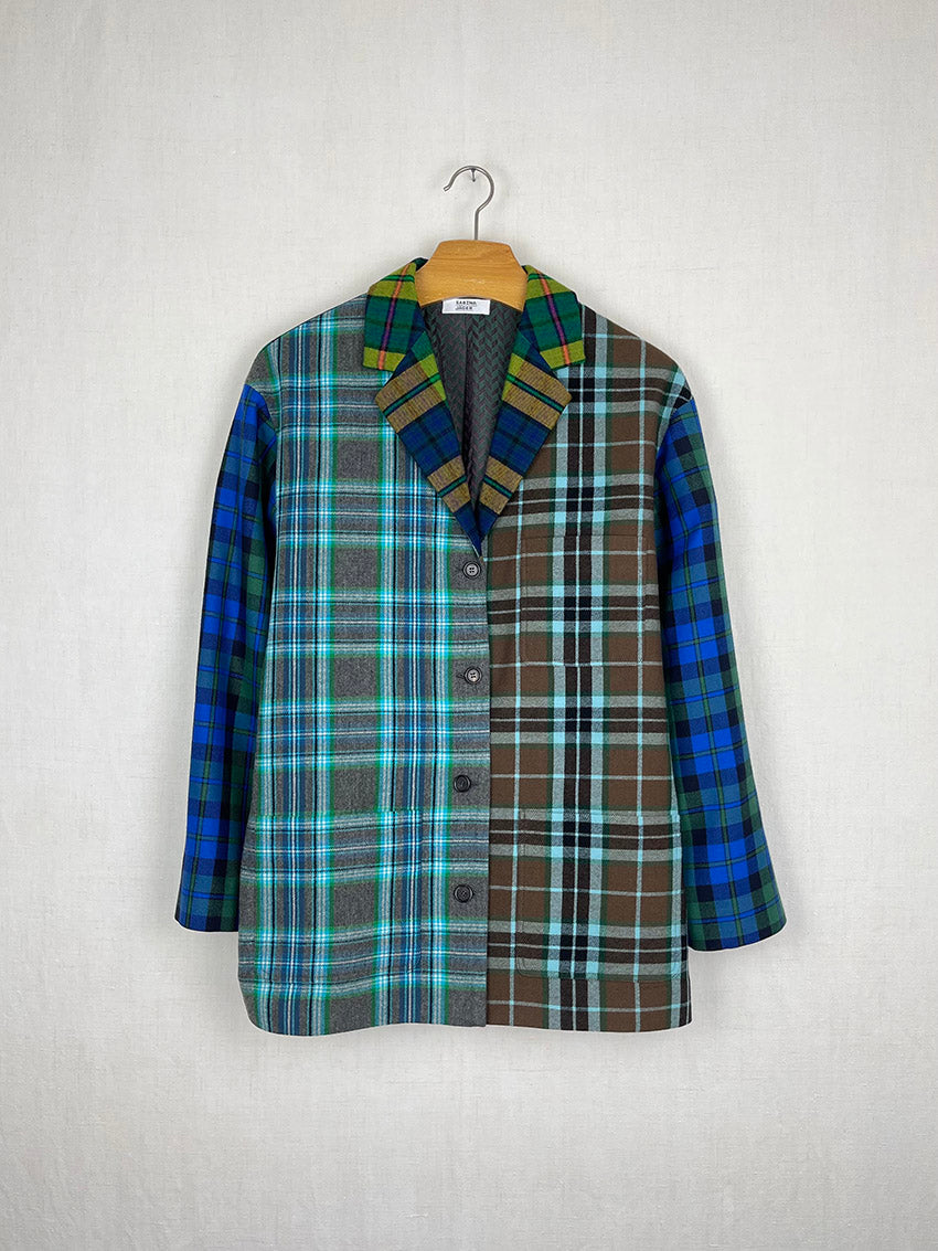 PLAID WOOL JACKET - SIZE S