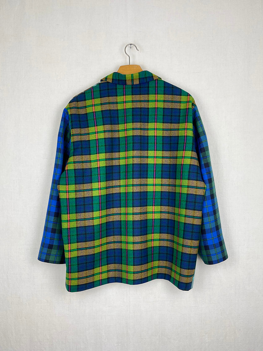 PLAID WOOL JACKET - SIZE S