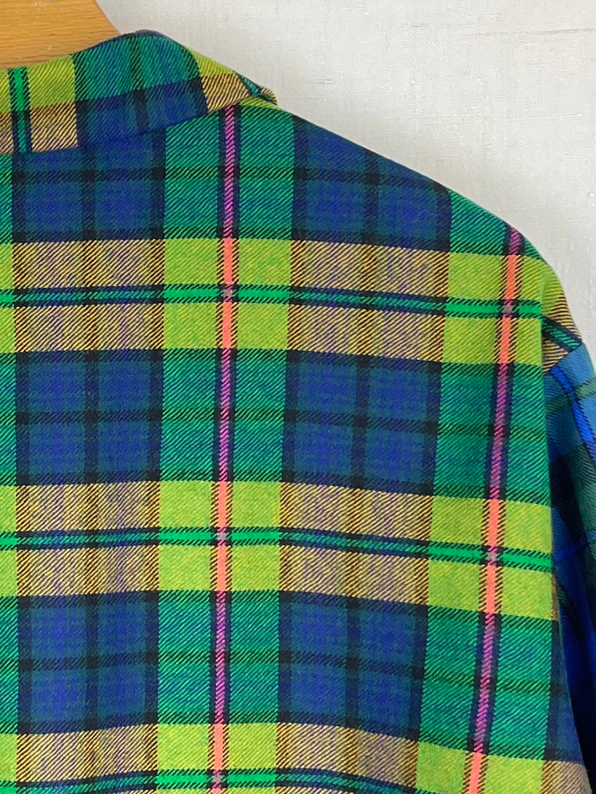 PLAID WOOL JACKET - SIZE S