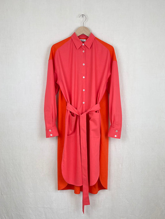 PINK AND ORANGE TRAVEL DRESS - SIZE S