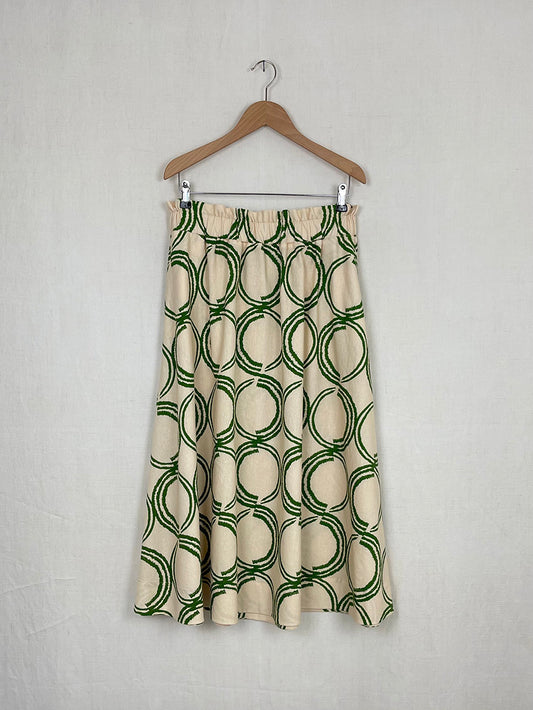 GREEN CIRCLE SKIRT - SIZE M