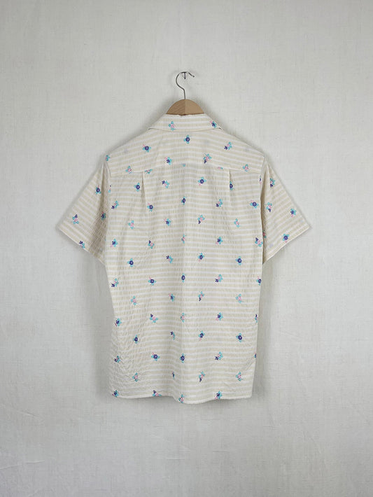 ALLOVER EMBROIDERED FLOWER SHIRT - SIZE 44