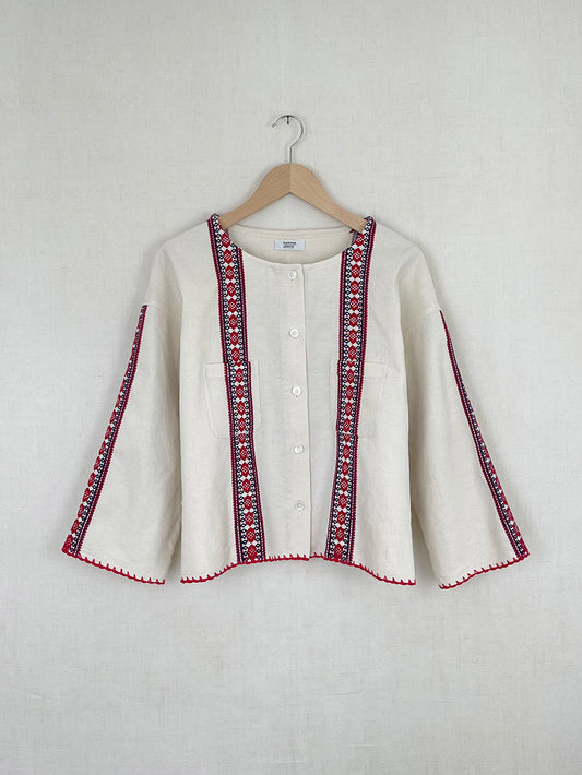 TABLECLOTH WITH WOVEN-IN RIBBON JACKET - SIZE S