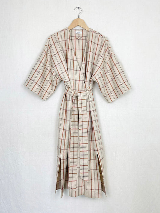 PLAID KIMONO DRESS - ONE SIZE